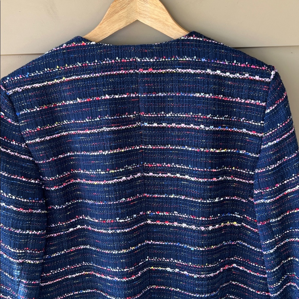 Talbots Factory 16 Navy Multicolor Tweed Blazer Striped - Picture 10 of 10